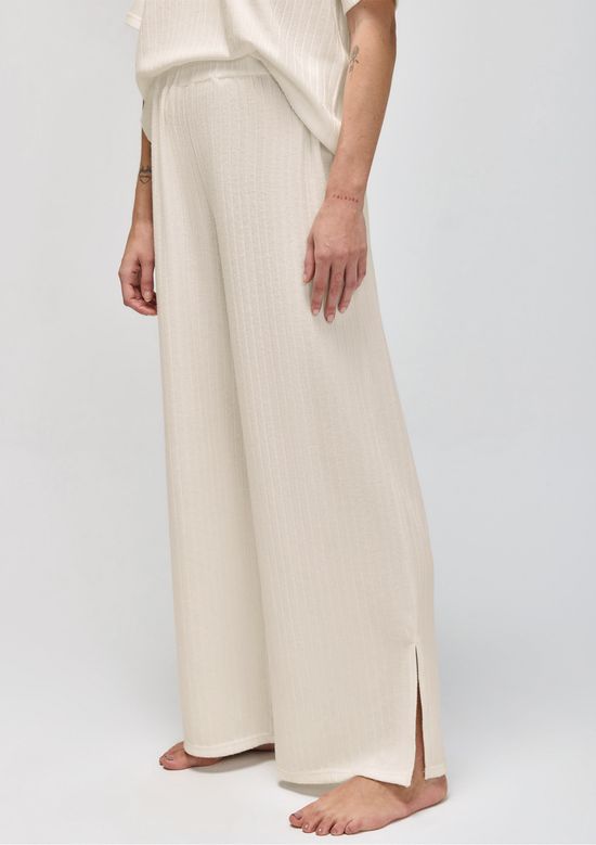 Foto do produto: Calça Feminina Reta Em Tricô - Off white