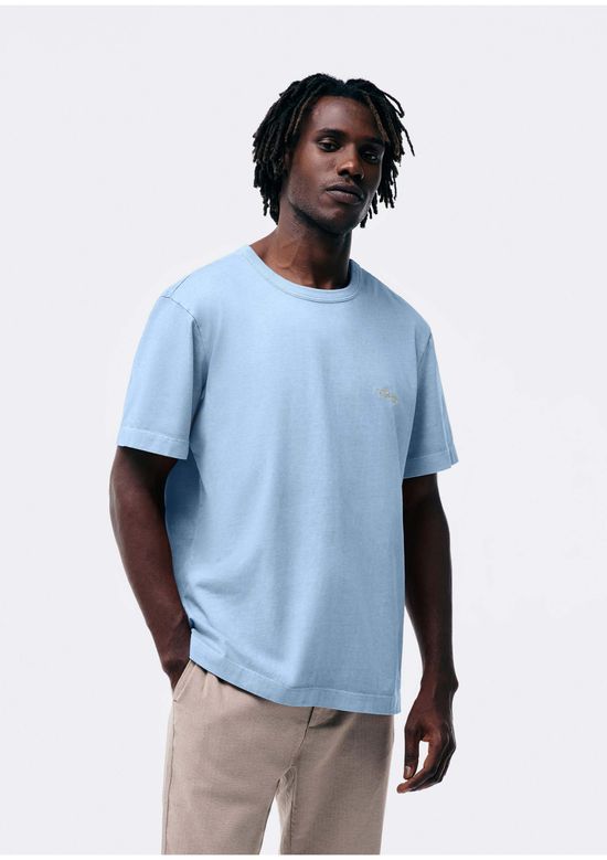 Foto do produto: Camiseta Masculina Estonada Super Cotton Com Bordado - Azul