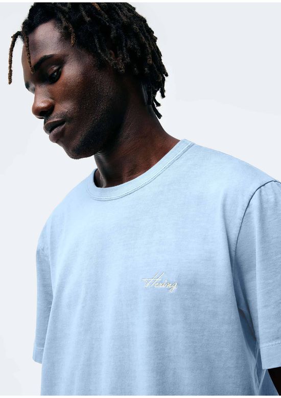 Foto do produto: Camiseta Masculina Estonada Super Cotton Com Bordado - Azul