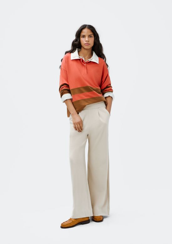 Foto do produto: Calça Feminina Wide Leg Em Algodão - Bege