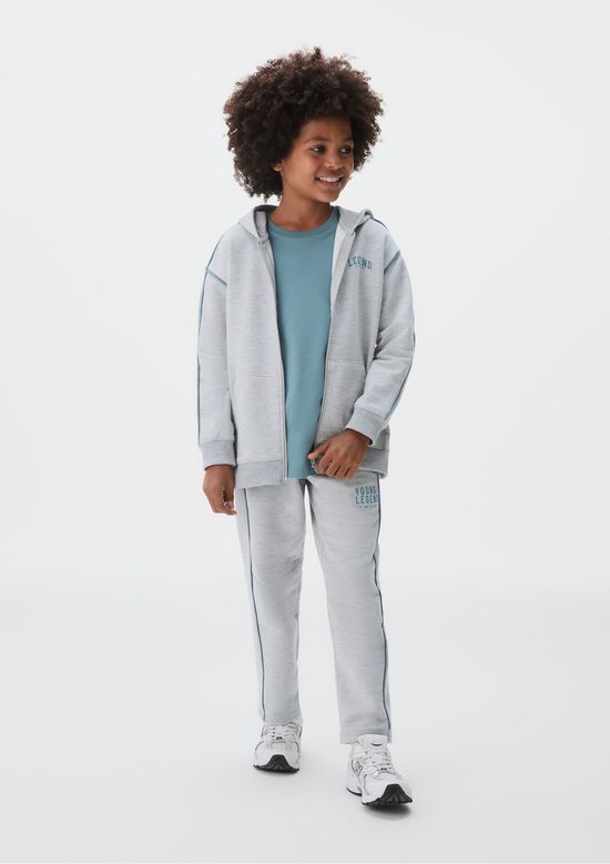 Foto do produto: Jaqueta De Moletom Com Capuz Infantil Menino - Cinza