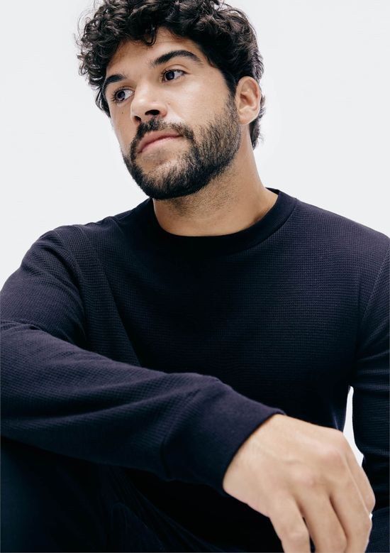 Foto do produto: Camiseta Masculina Manga Longa Texturizada - Preto