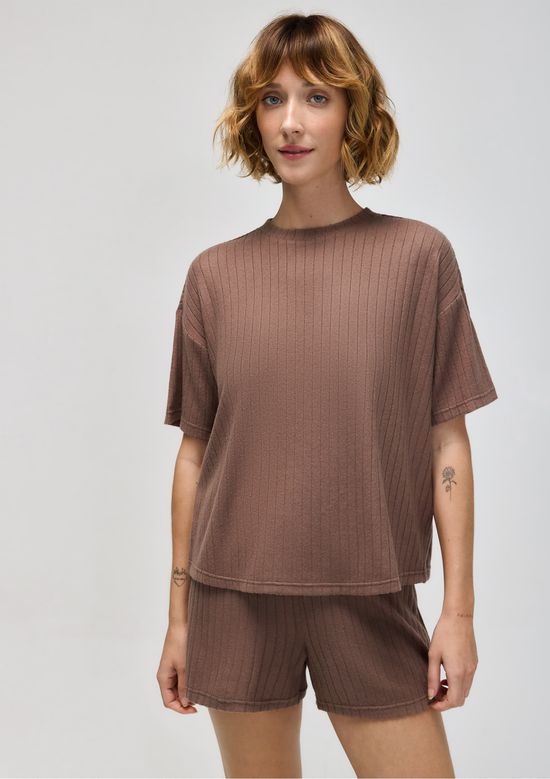 Foto do produto: Blusa Feminina Oversized Em Tricô - Marrom