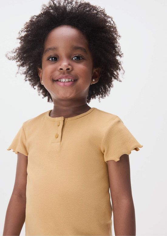 Foto do produto: Blusa Infantil Menina Toddler Com Fru frus - Amarelo