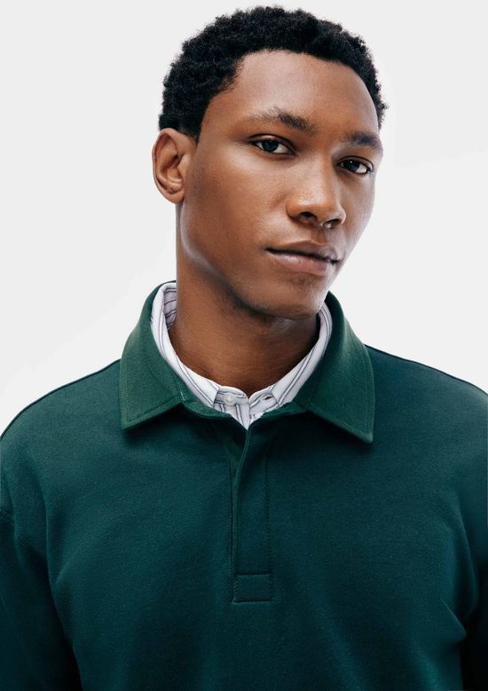 Foto do produto: Blusão Em Moletom Masculino Com Gola Polo - Verde