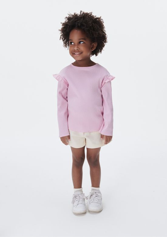 Foto do produto: Shorts Infantil Menina Toddler Em Moletom - Rosa