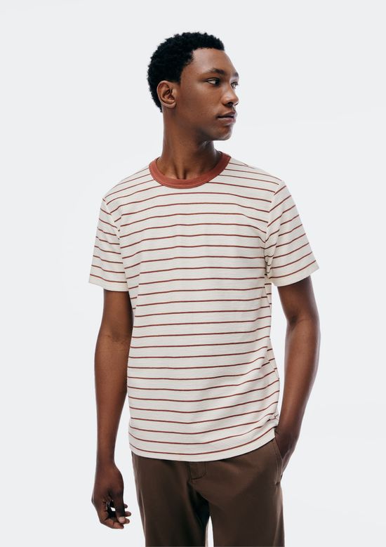 Foto do produto: Camiseta Masculina Manga Curta Listrada - Marsala