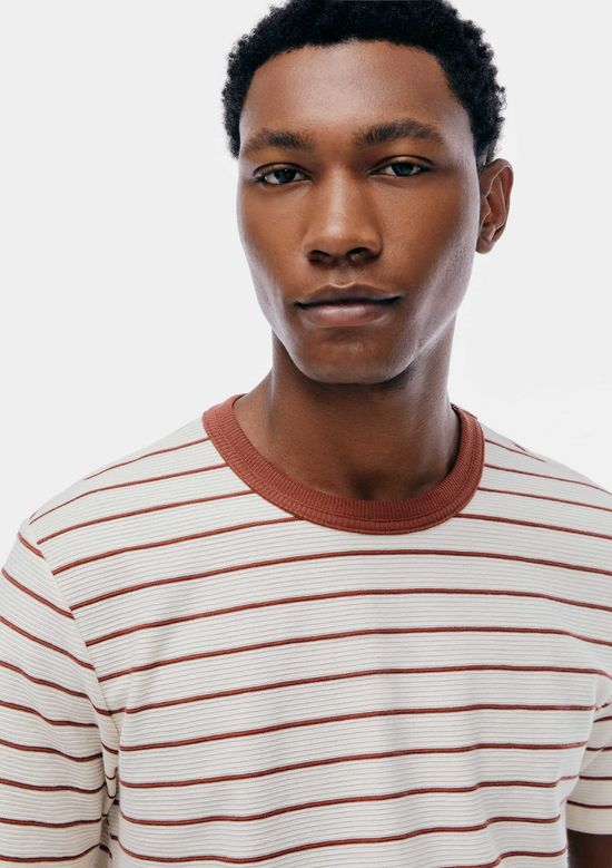 Foto do produto: Camiseta Masculina Manga Curta Listrada - Marsala