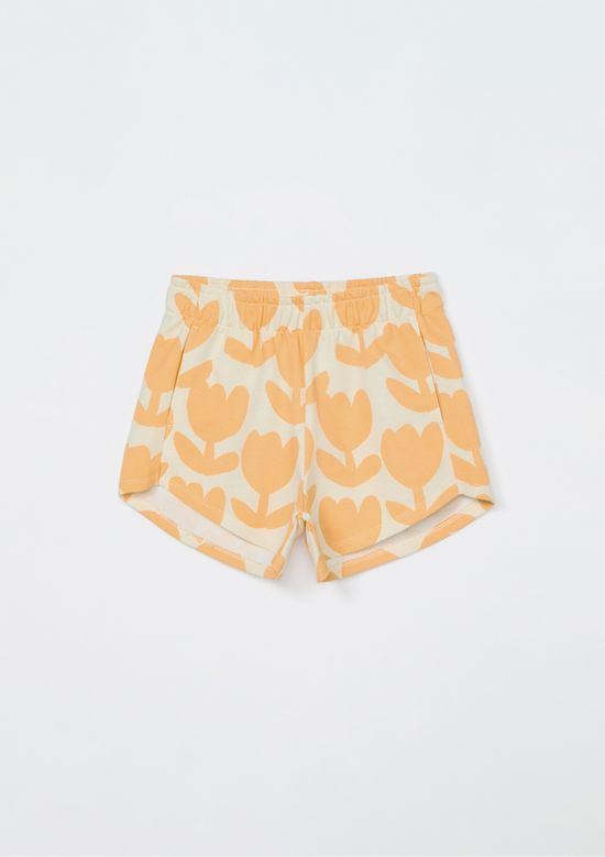 Foto do produto: Shorts De Moletom Infantil Menina Estampado - Laranja