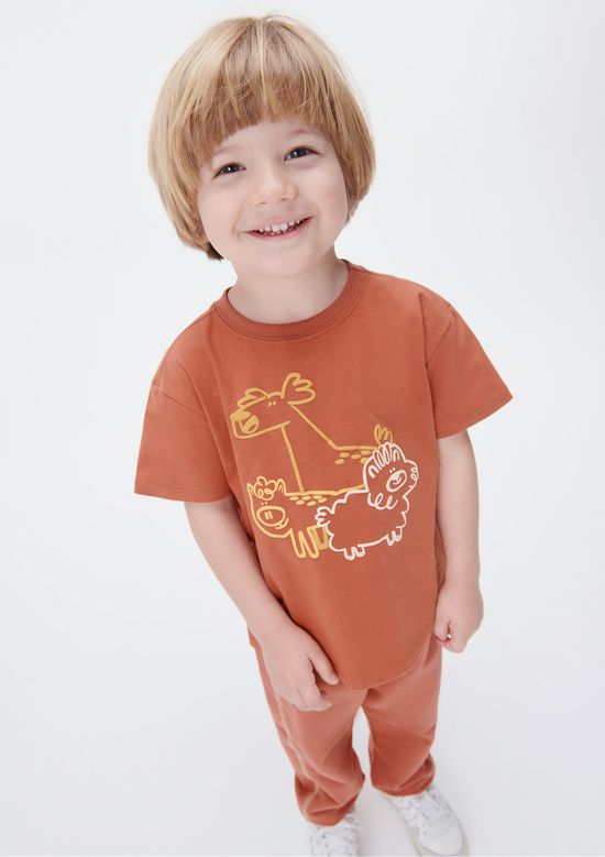 Foto do produto: Conjunto Infantil Menino Toddler Com Estampa - Laranja