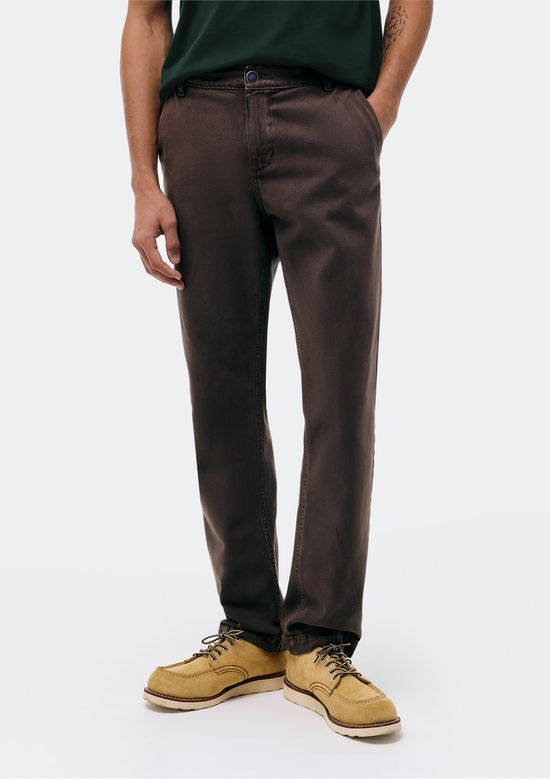 Foto do produto: Calça Reta Masculina Em Sarja - Marrom