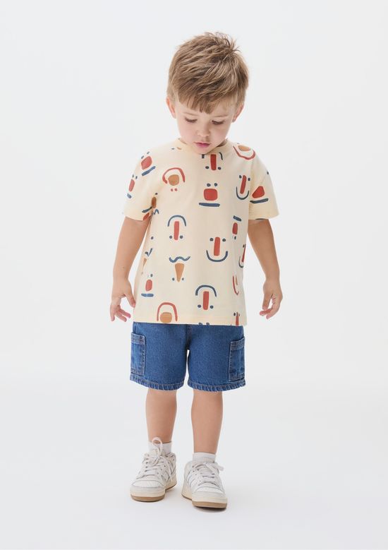 Foto do produto: Bermuda Jeans Cargo Infantil Menino Toddler - Azul