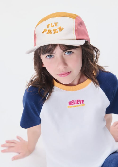 Foto do produto: Blusa Cropped Infantil Menina Em Ribana - Azul