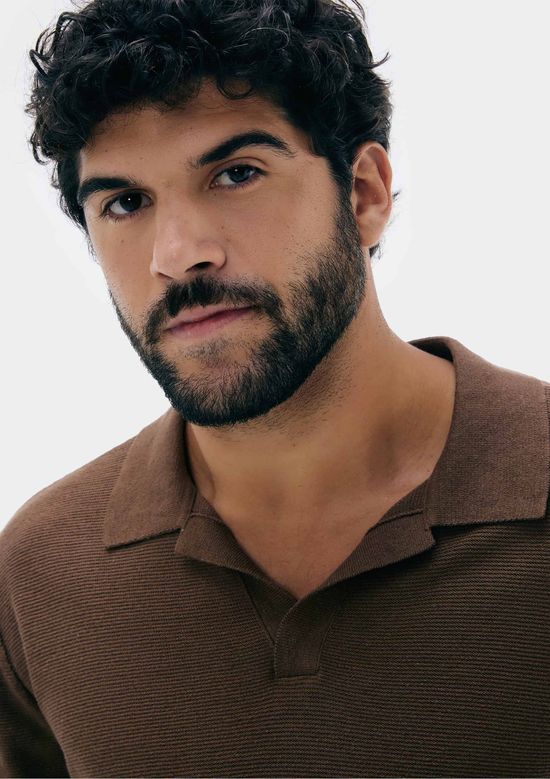 Foto do produto: Camisa Polo Masculina Manga Curta Em Tricô - Marrom