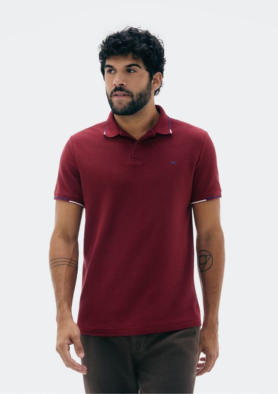 Foto do produto: Camisa Polo Masculina Manga Curta Com Bordado - Vermelho