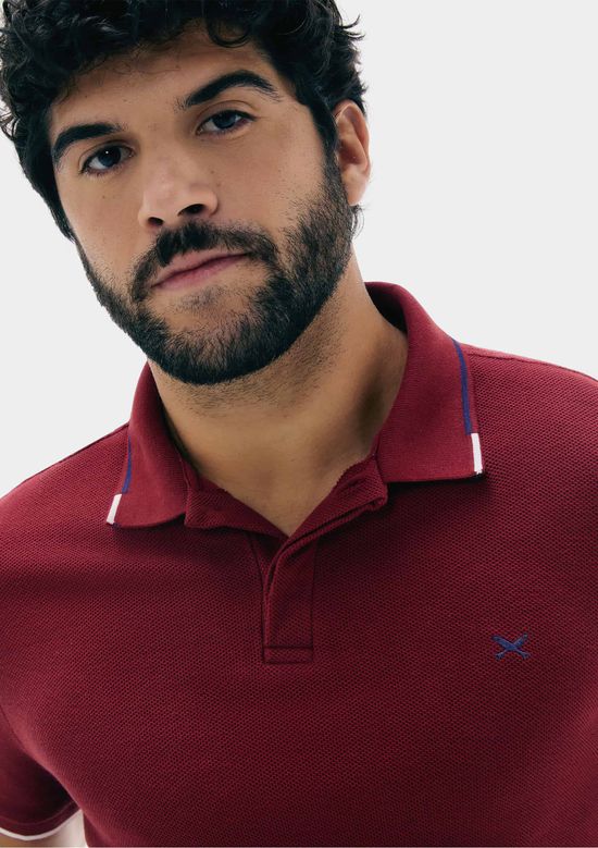 Foto do produto: Camisa Polo Masculina Manga Curta Com Bordado - Vermelho