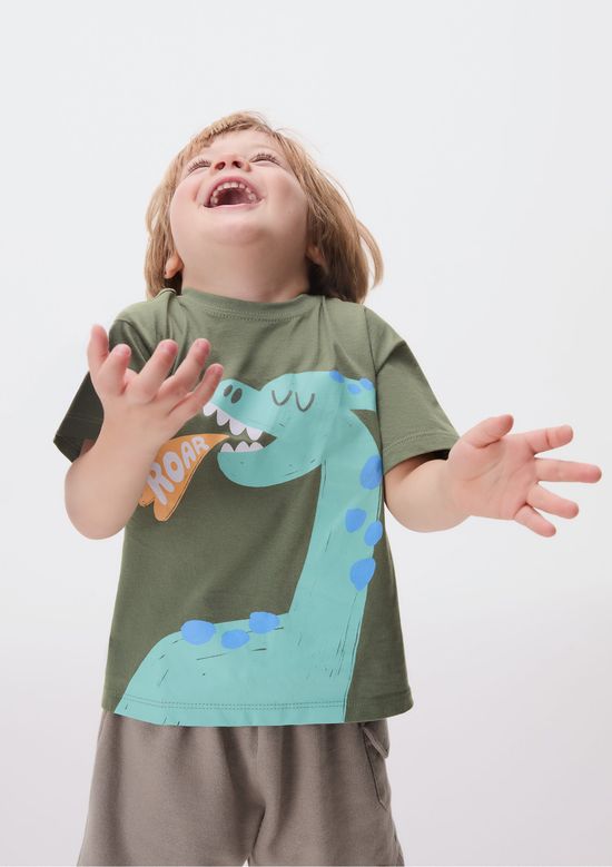 Foto do produto: Conjunto Curto Infantil Menino Toddler Com Estampa - Verde