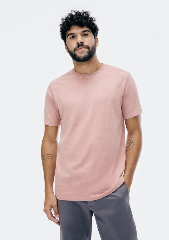 Foto do produto: Camiseta Masculina Comfort Estonada Super Cotton - Rosa