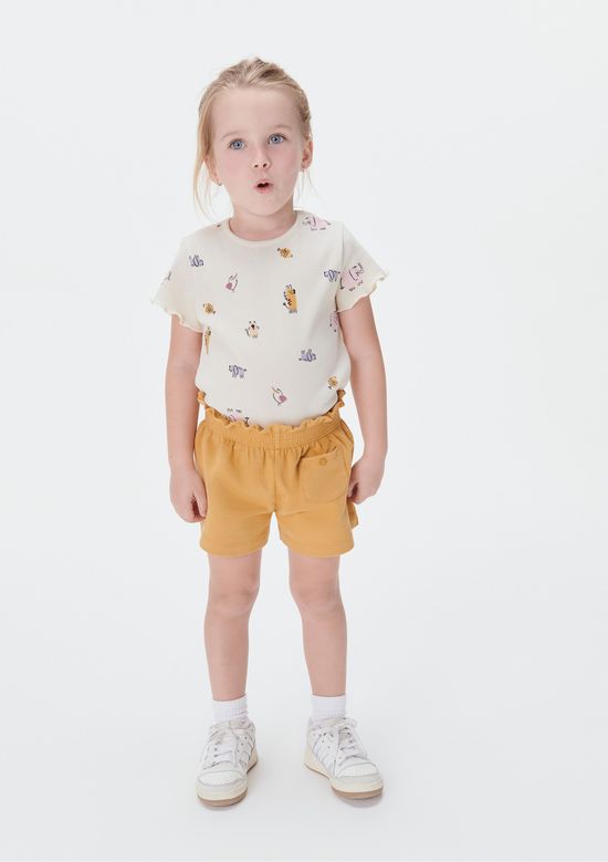 Foto do produto: Shorts Infantil Menina Toddler Em Moletom - Amarelo