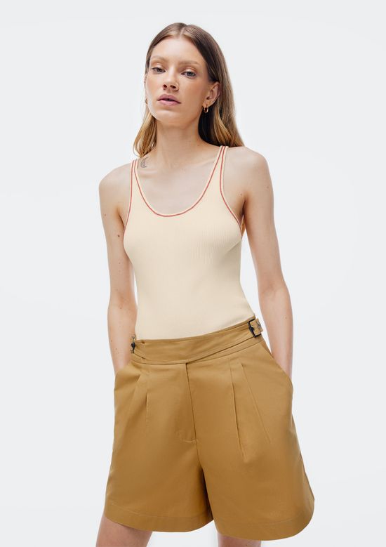 Foto do produto: Regata Feminina Slim Em Tricô Leve - Creme