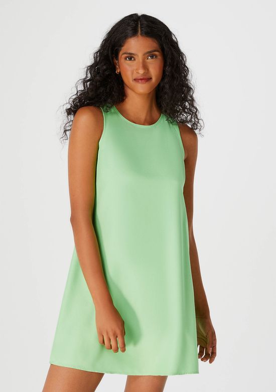 Foto do produto: Vestido Básico Curto Trapézio Em Viscose - Verde