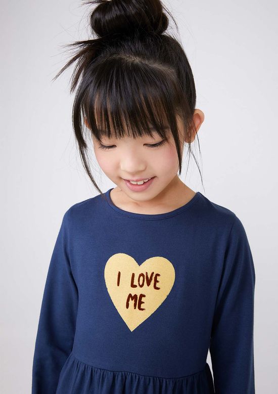 Foto do produto: Vestido Curto Infantil Estampado Manga Longa - - Azul