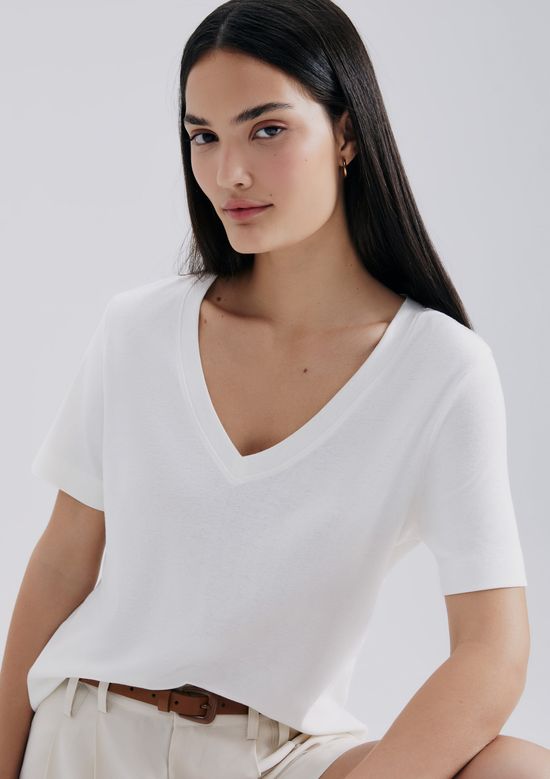 Foto do produto: Blusa Feminina Decote V - Branco