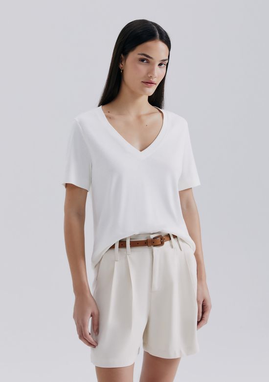 Foto do produto: Blusa Feminina Decote V - Branco