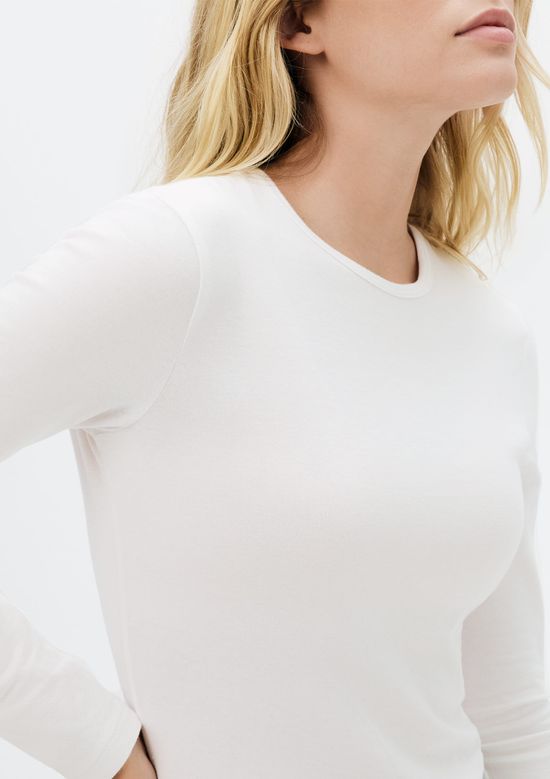 Foto do produto: Blusa Básica Feminina Manga Longa Slim - Branco