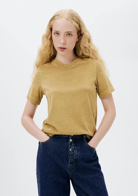 Foto do produto: Camiseta Feminina Manga Curta Super Cotton - Caqui
