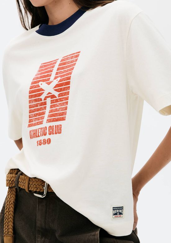 Foto do produto: Camiseta Feminina Manga Curta Oversized - Creme