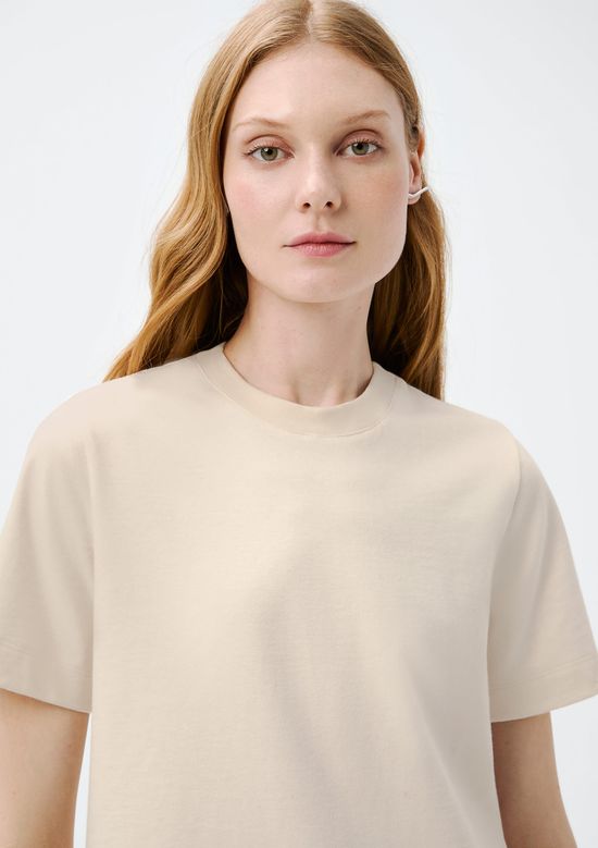 Foto do produto: Blusa Feminina Manga Curta Em Tricô Leve - Creme