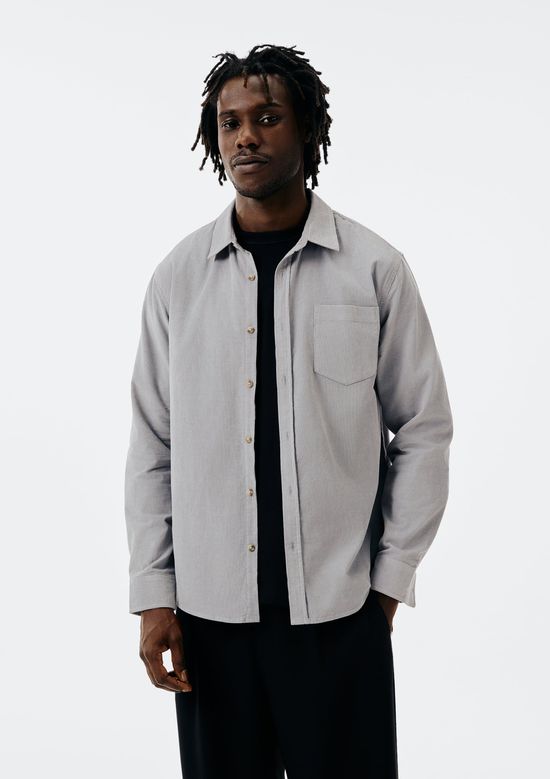 Foto do produto: Camisa Masculina Regular em Veludo Cotelê Leve - Cinza