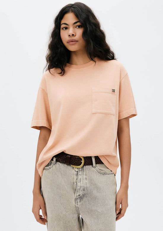 Foto do produto: Camiseta Feminina Box Estonada Pocket - Salmão