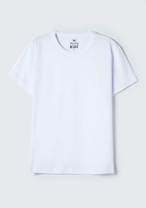 Camiseta Básica Infantil Menino Modelagem Regular - Branco