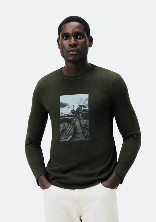 Foto do produto: Camiseta Masculina Manga Longa Com Estampa - Verde