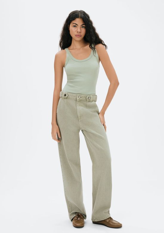 Foto do produto: Regata Básica Feminina Slim Rib - Verde
