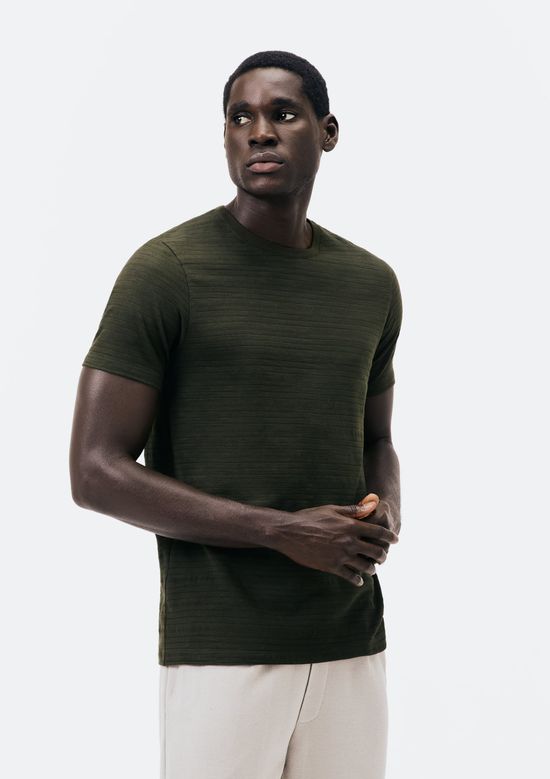 Foto do produto: Camiseta Masculina Manga Curta Em Malha Texturizada - Verde