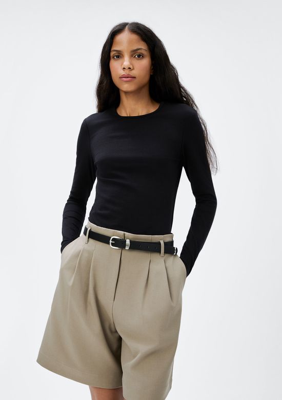 Foto do produto: Blusa Básica Feminina Manga Longa Slim - Preto