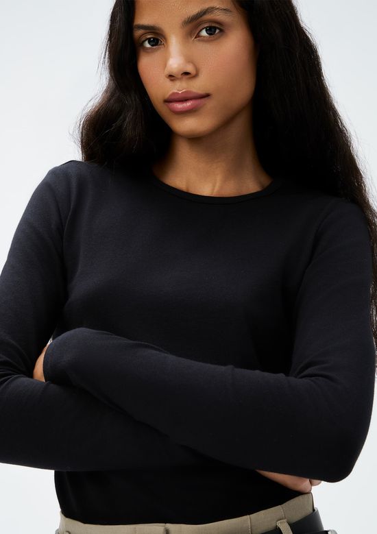 Foto do produto: Blusa Básica Feminina Manga Longa Slim - Preto