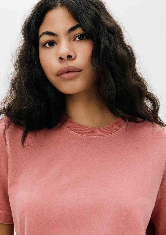 Foto do produto: Blusa Feminina Manga Curta Em Malha Binada - Laranja