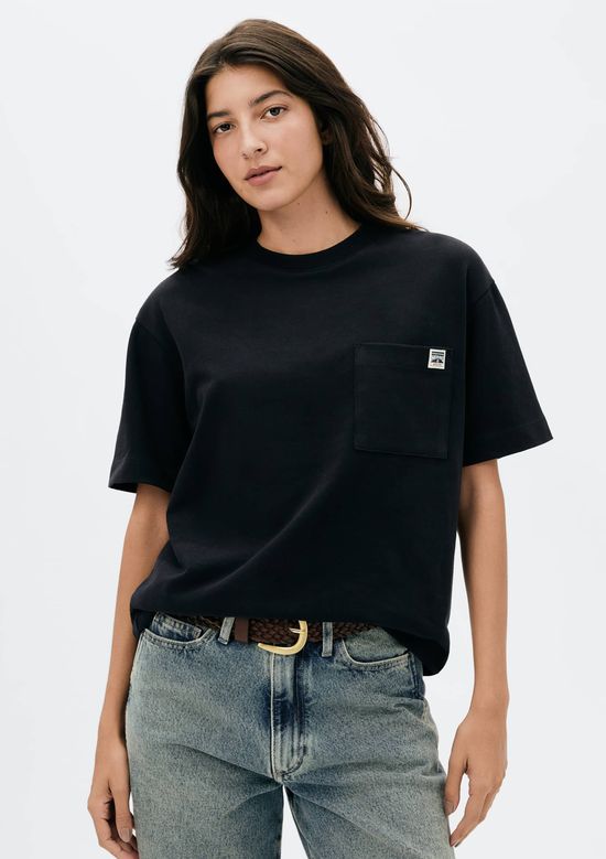 Foto do produto: Camiseta Feminina Manga Curta Em Malha Binada - Preto