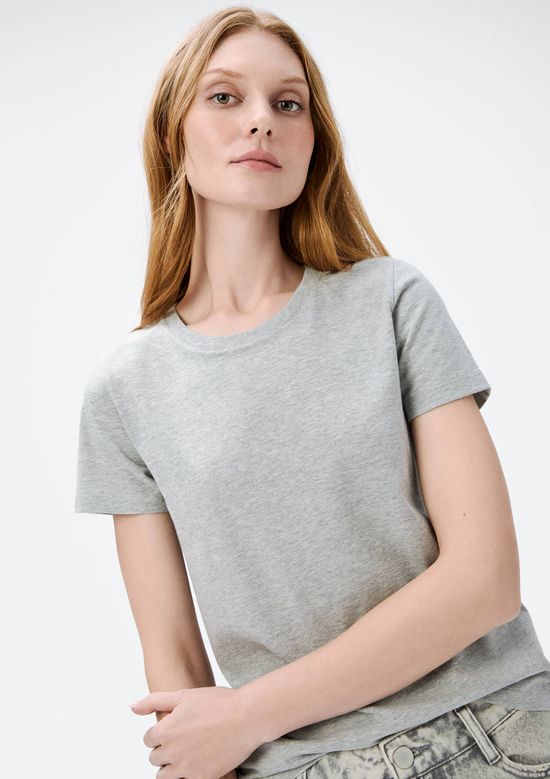 Foto do produto: Camiseta Básica Feminina Slim World - Cinza