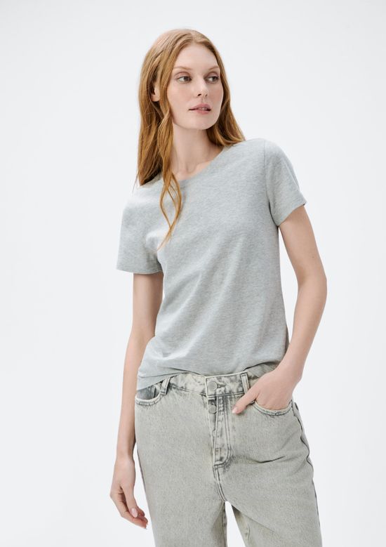 Foto do produto: Camiseta Básica Feminina Slim World - Cinza