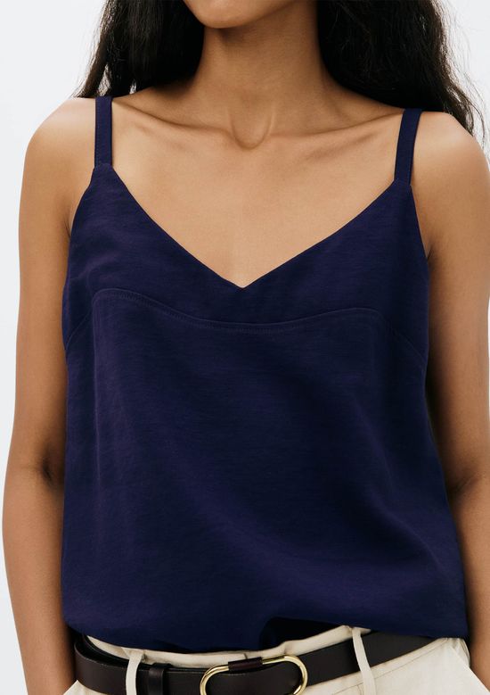 Foto do produto: Regata Feminina Decote V Em Viscose - Azul