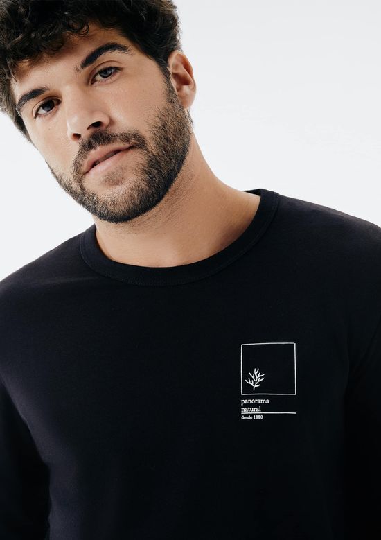 Foto do produto: Camiseta Masculina Manga Longa Com Estampa - Preto
