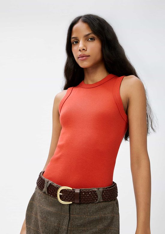 Foto do produto: Regata Básica Feminina Slim Neck - Laranja