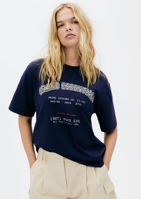 Foto do produto: Blusa Feminina Oversized Estampada Super Cotton - Azul