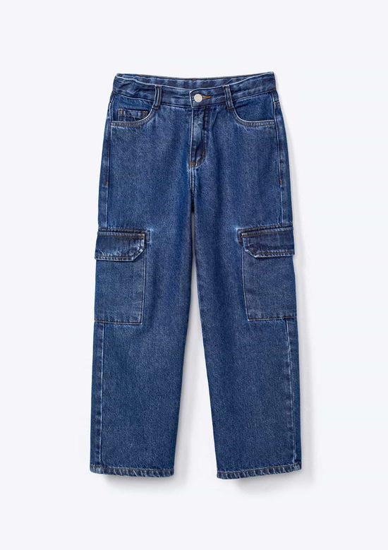Foto do produto: Calça Jeans Cargo Infantil Menino - Azul