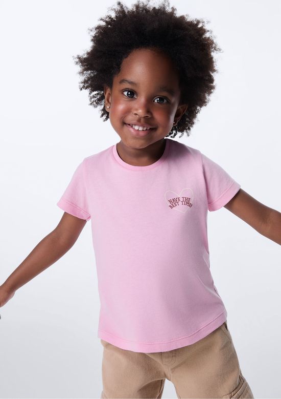 Foto do produto: Blusa Infantil Menina Toddler Com Estampa - Rosa